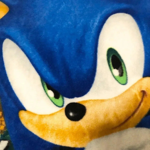 2021 Sonic the Hedgehog Soft Plush Throw Blanket for Kids 46 x 38 Inch - Picture 9 of 16